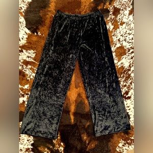 Crushed Velvet Vintage Stretchy Pants- Black Size Large